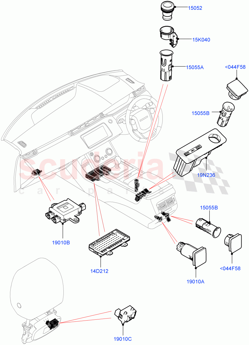 Instrument Panel Related Parts(Changsu (China)) of Land Rover Land Rover Range Rover Evoque (2019+) [2.0 Turbo Diesel AJ21D4]