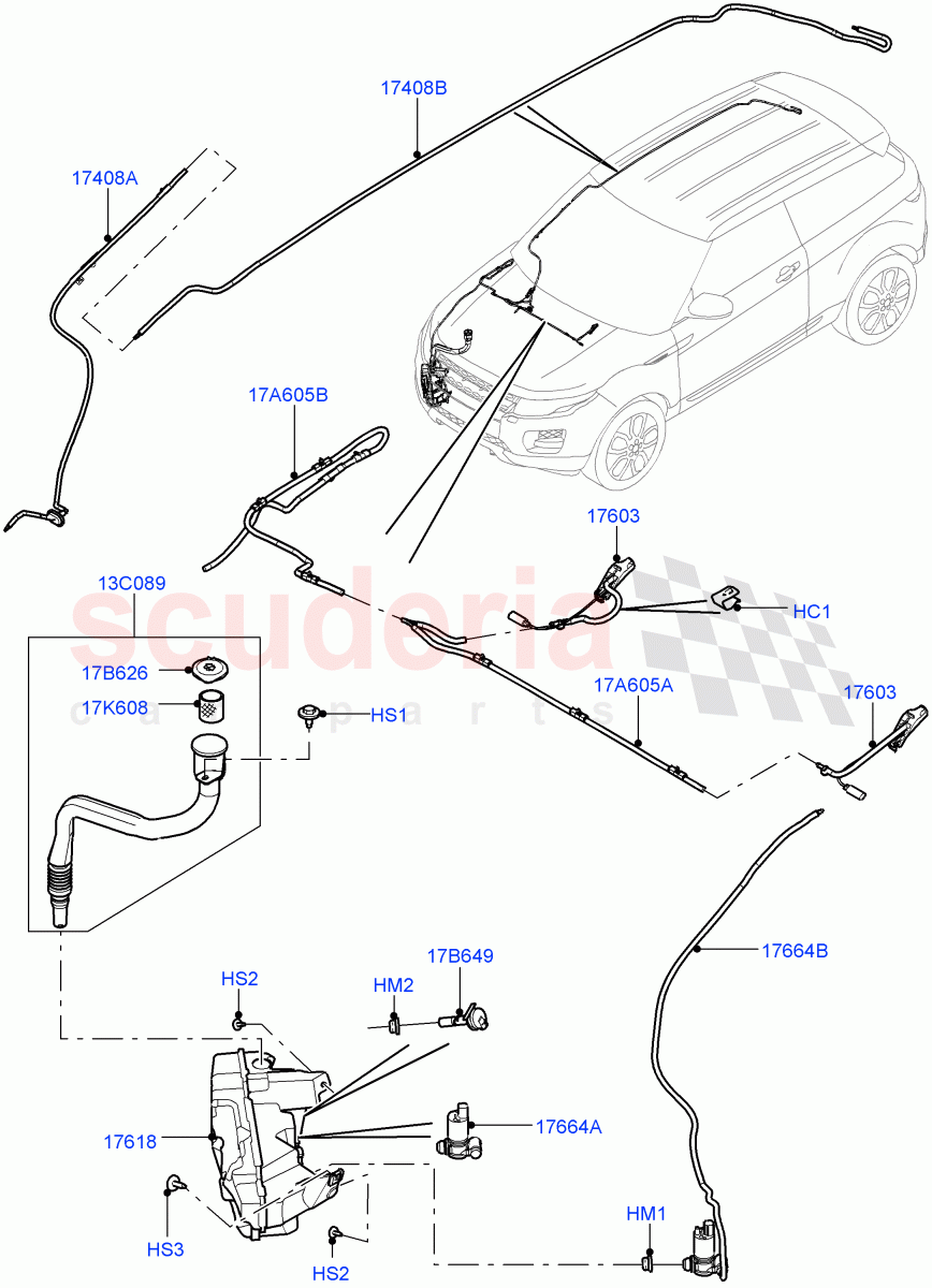 Windscreen Washer (Itatiaia (Brazil)) ((V) FROMGT000001) of Land Rover Land Rover Range Rover Evoque (2012-2018) [2.2 Single Turbo Diesel]