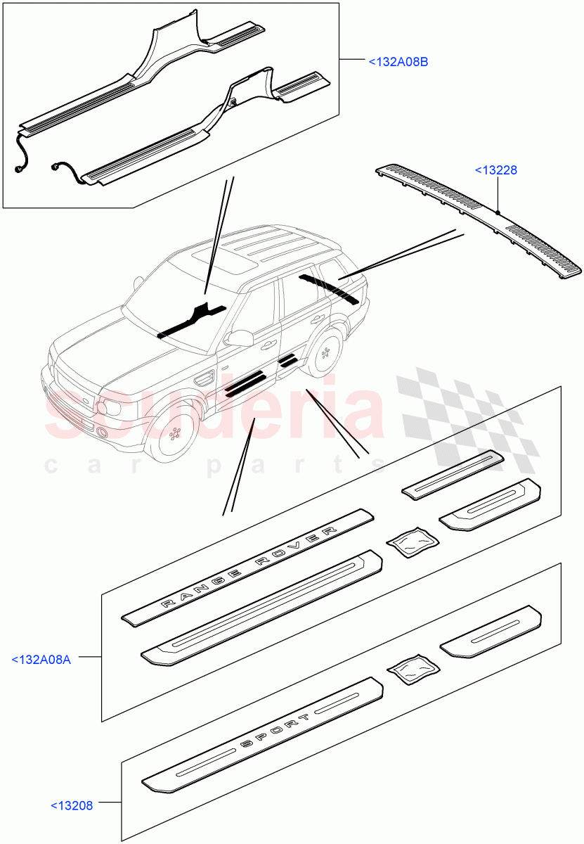 Door Sill Protection(Accessory)((V)FROMAA000001) of Land Rover Land Rover Range Rover Sport (2010-2013) [3.0 Diesel 24V DOHC TC]