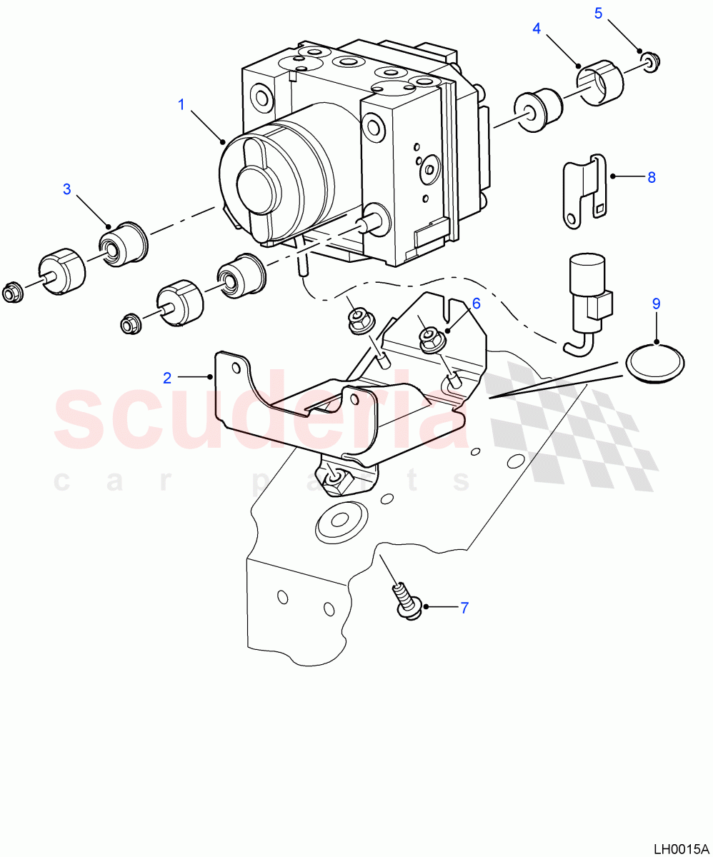 ABS Modulator(4 Wheel Anti-Lock Braking System,110" Wheelbase)((V)FROM7A000001) of Land Rover Land Rover Defender (2007-2016)