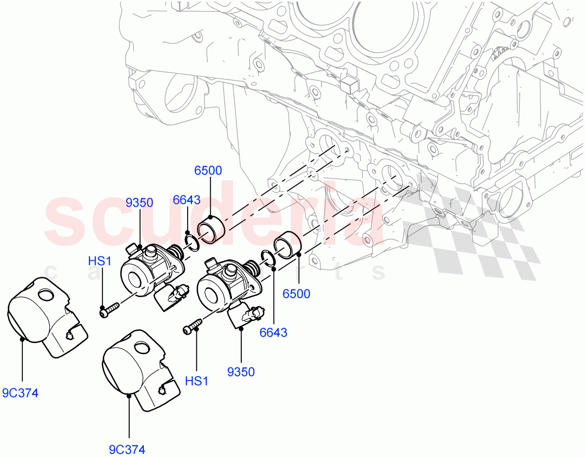 Fuel Injection Pump-Engine Mounted (5.0L OHC SGDI NA V8 Petrol - AJ133) ((V) FROMAA000001) of Land Rover Land Rover Range Rover (2010-2012) [5.0 OHC SGDI NA V8 Petrol]