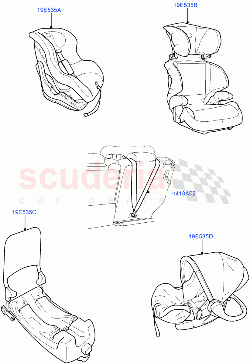 Child Seating(Accessory)(Halewood (UK),Itatiaia (Brazil)) of Land Rover Land Rover Range Rover Evoque (2012-2018) [2.0 Turbo Petrol AJ200P]