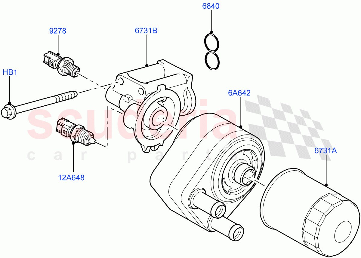 Oil Cooler And Filter (AJ Petrol 4.4 V8 EFI (220KW)) of Land Rover Land Rover Range Rover Sport (2005-2009) [4.4 AJ Petrol V8]