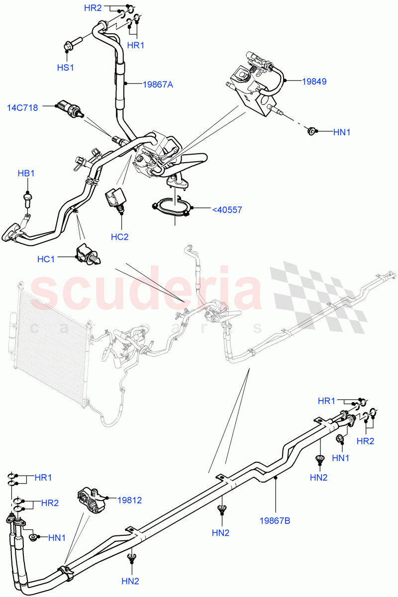 Air Conditioning Condensr/Compressr(Centre And Front)(2 Zone Air Conditioning - Hybrid,Premium Air Con Hybrid Front/Rear,Air Conditioning Hybrid-Front/Rear)((V)FROMJA000001,(V)TOJA999999) of Land Rover Land Rover Range Rover Sport (2014+) [2.0 Turbo Petrol GTDI]