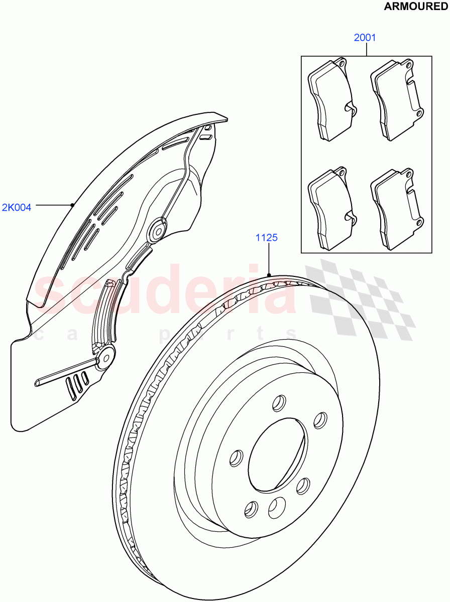 Front Brake Discs And Calipers(Armoured)((V)FROMEA000001) of Land Rover Land Rover Range Rover (2012-2021) [2.0 Turbo Petrol AJ200P]