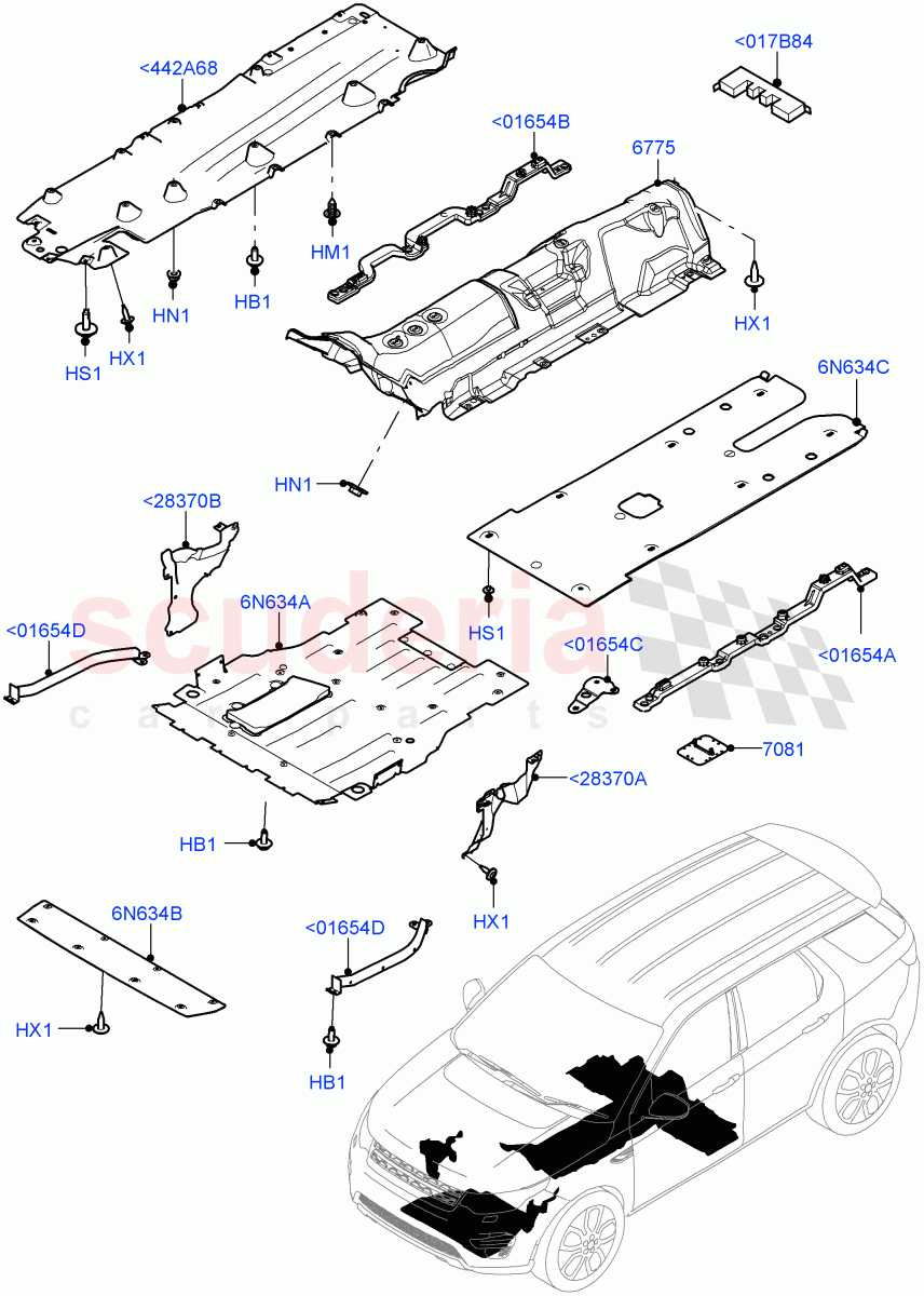 Splash And Heat Shields(Body, Front)(Changsu (China),Less Electric Engine Battery,Electric Engine Battery-MHEV)((V)FROMKG446857) of Land Rover Land Rover Discovery Sport (2015+) [2.0 Turbo Diesel AJ21D4]