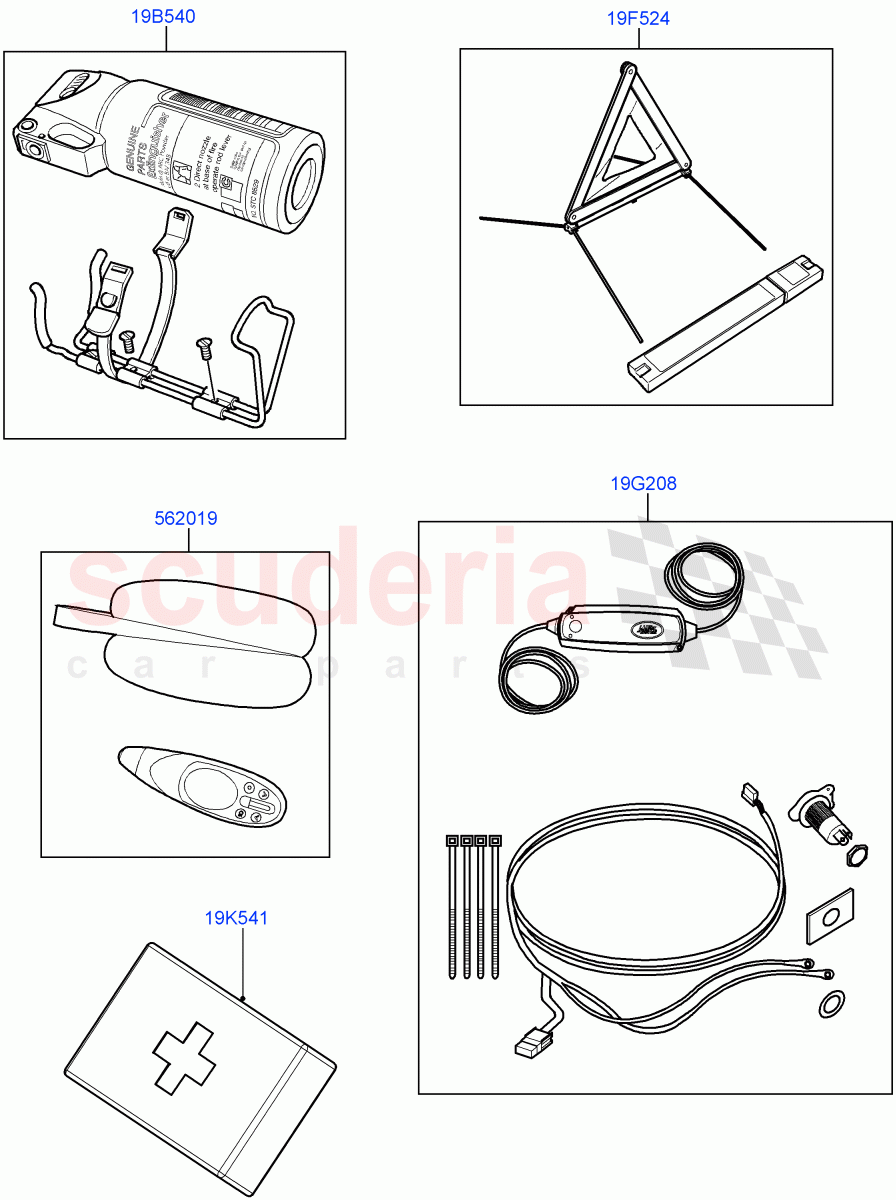 Emergency Equipment of Land Rover Land Rover Range Rover Velar (2017+) [3.0 DOHC GDI SC V6 Petrol]