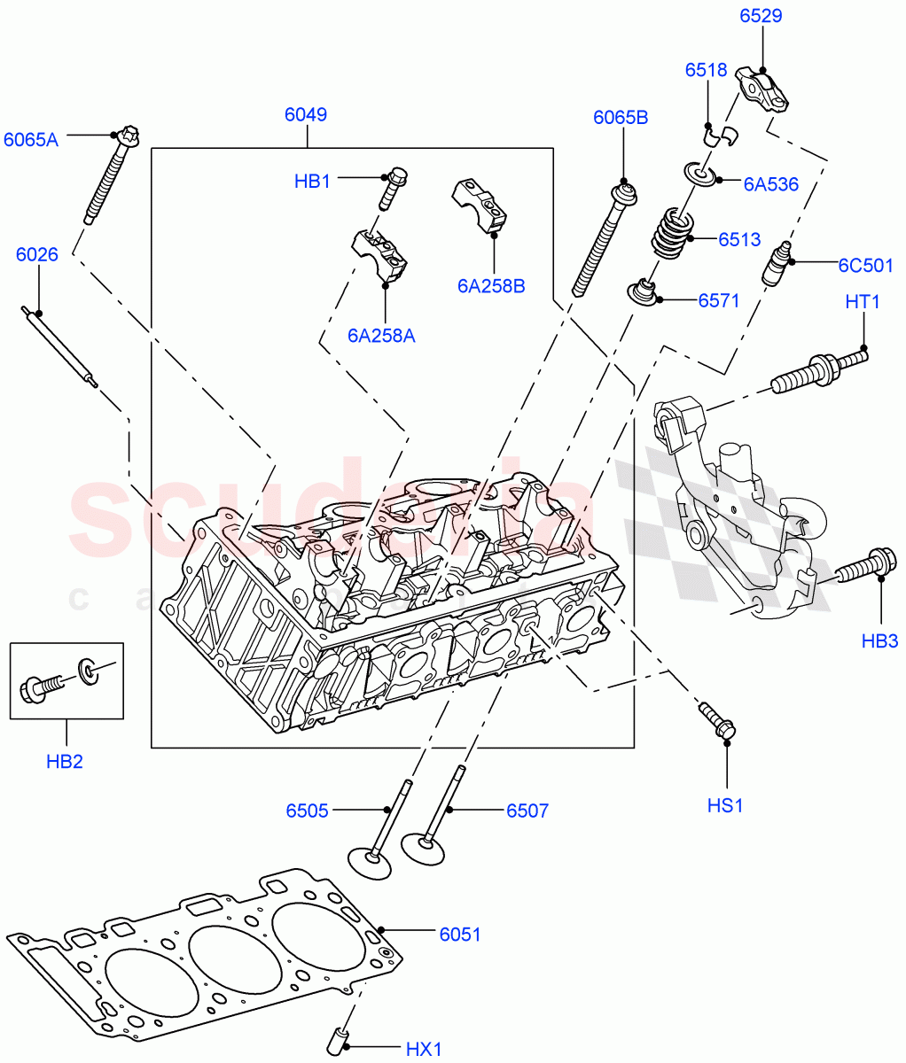 Cylinder Head (Cologne V6 4.0 EFI (SOHC)) ((V) FROMAA000001) of Land Rover Land Rover Discovery 4 (2010-2016) [4.0 Petrol V6]
