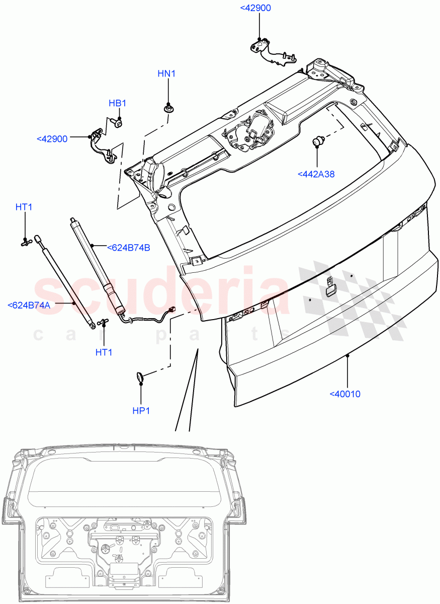 Luggage Compartment Door(Door And Fixings)(3 Door,Halewood (UK),5 Door) of Land Rover Land Rover Range Rover Evoque (2012-2018) [2.0 Turbo Petrol AJ200P]