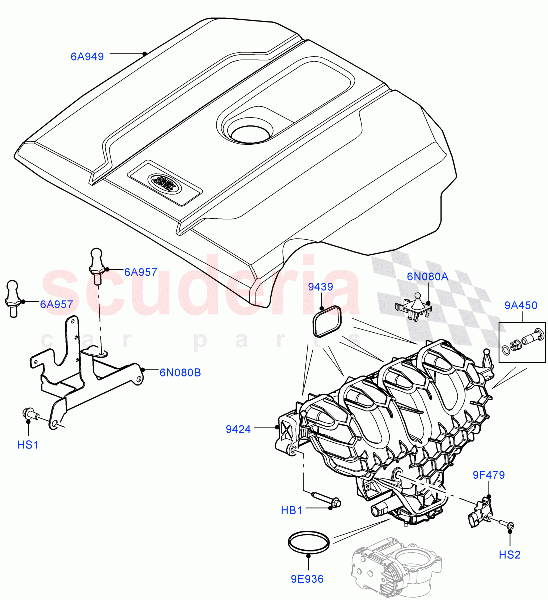 Inlet Manifold (2.0L 16V TIVCT T/C 240PS Petrol) of Land Rover Land Rover Range Rover Sport (2014+) [2.0 Turbo Petrol GTDI]