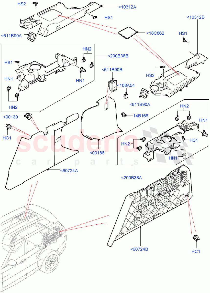 Side Trim(Front, Luggage Compartment) of Land Rover Land Rover Range Rover Sport (2014+) [3.0 I6 Turbo Petrol AJ20P6]