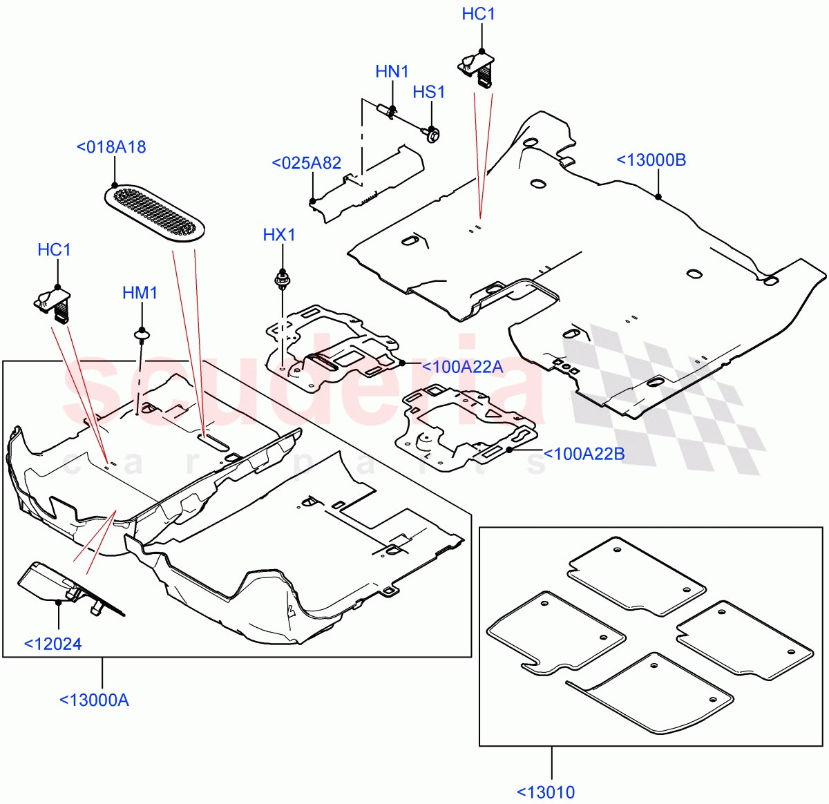 Floor Trim(Halewood (UK)) of Land Rover Land Rover Range Rover Evoque (2019+) [1.5 I3 Turbo Petrol AJ20P3]