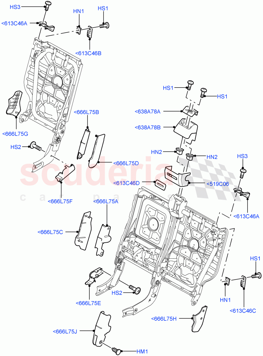 Rear Seat Frame (Finishers) ((V) TO9A999999) of Land Rover Land Rover Range Rover Sport (2005-2009) [2.7 Diesel V6]