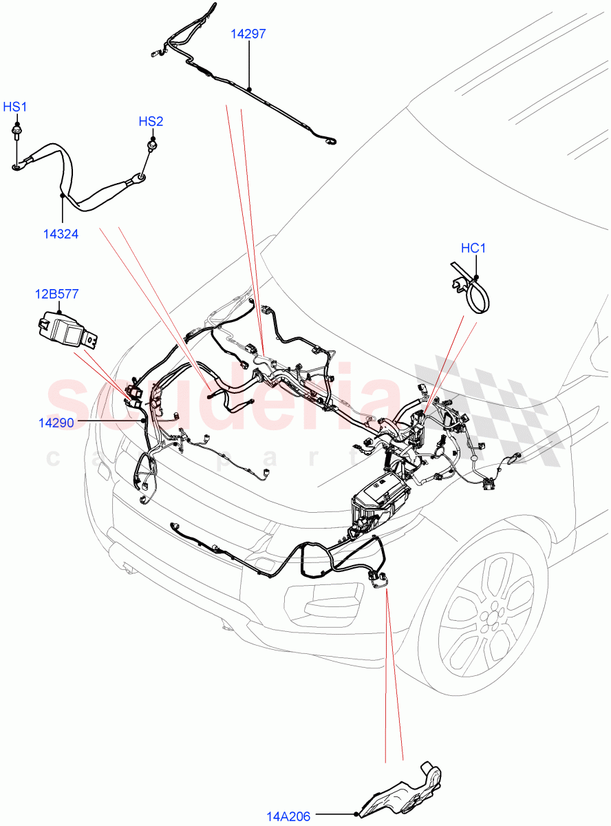 Electrical Wiring - Engine And Dash(Engine Compartment)(Changsu (China))((V)FROMEG000001) of Land Rover Land Rover Range Rover Evoque (2012-2018) [2.0 Turbo Petrol GTDI]