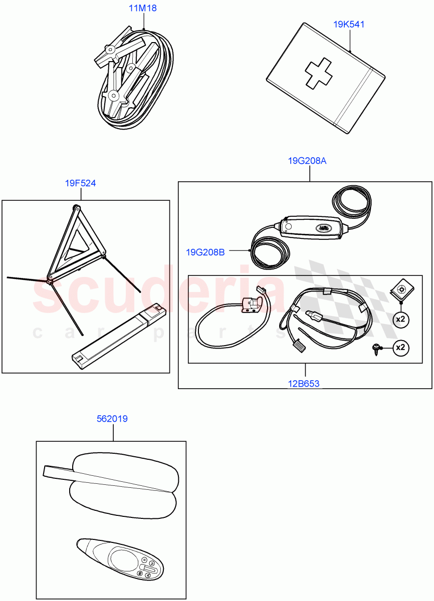 Emergency Equipment(Halewood (UK)) of Land Rover Land Rover Range Rover Evoque (2019+) [1.5 I3 Turbo Petrol AJ20P3]