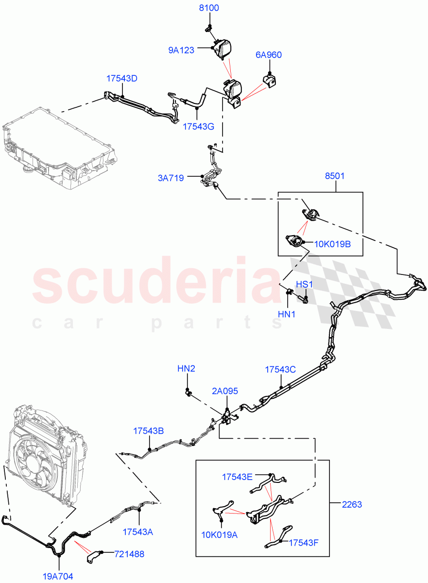 Hybrid Electrical Modules(Battery And Cooling)(Electric Engine Battery-PHEV)((V)FROMM2000001) of Land Rover Land Rover Defender (2020+) [2.0 Turbo Diesel]