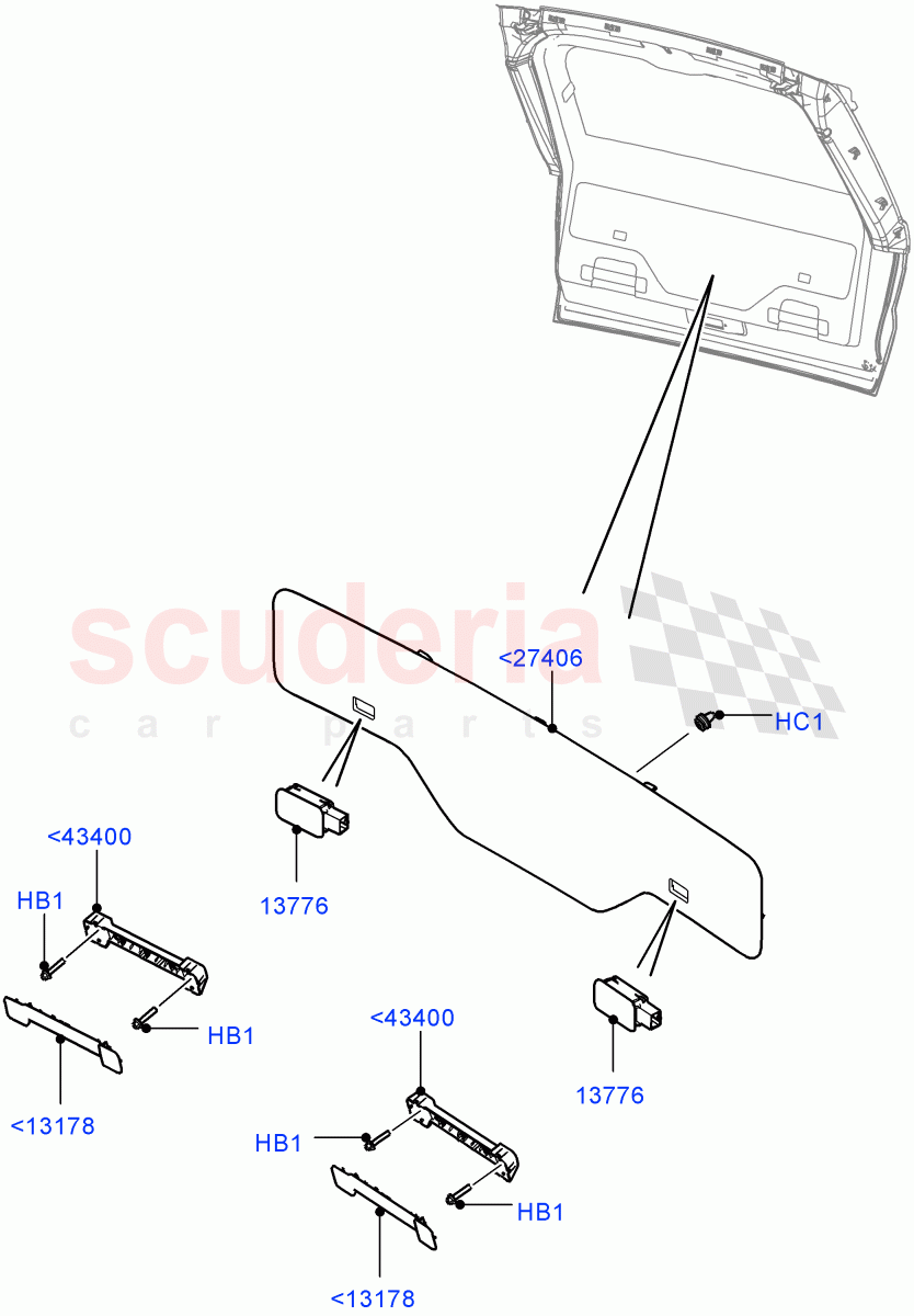 Back Door/Tailgate Trim Panels(Lower) of Land Rover Land Rover Range Rover Sport (2014+) [2.0 Turbo Petrol GTDI]