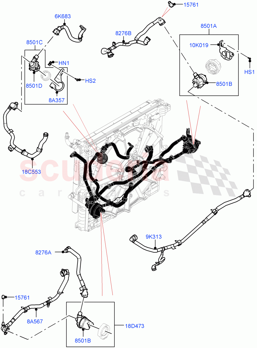 Water Pump(Auxiliary Unit)(4.4 V8 Turbo Petrol (NC10)) of Land Rover Land Rover Range Rover (2022+) [4.4 V8 Turbo Petrol NC10]