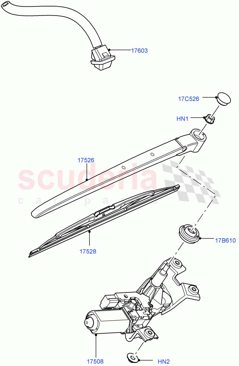 Rear Window Wiper And Washer((V)TO9A999999) of Land Rover Land Rover Range Rover Sport (2005-2009) [2.7 Diesel V6]