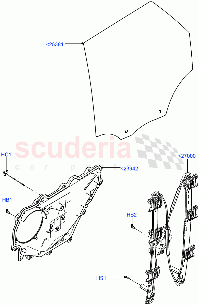 Rear Door Glass And Window Controls (Nitra Plant Build) ((V) FROMK2000001) of Land Rover Land Rover Discovery 5 (2017+) [2.0 Turbo Diesel]