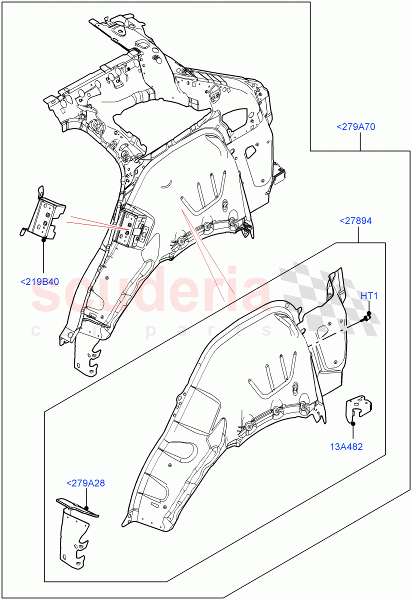 Side Panels - Inner(Inner - Rear, Middle - Rear) of Land Rover Land Rover Range Rover Velar (2017+) [2.0 Turbo Diesel AJ21D4]