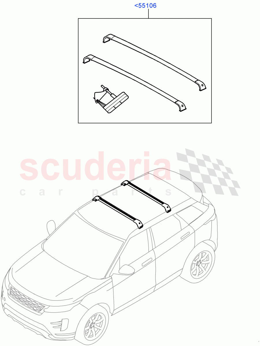 Roof Rails & Crossbars(Itatiaia (Brazil)) of Land Rover Land Rover Range Rover Evoque (2019+) [1.5 I3 Turbo Petrol AJ20P3]