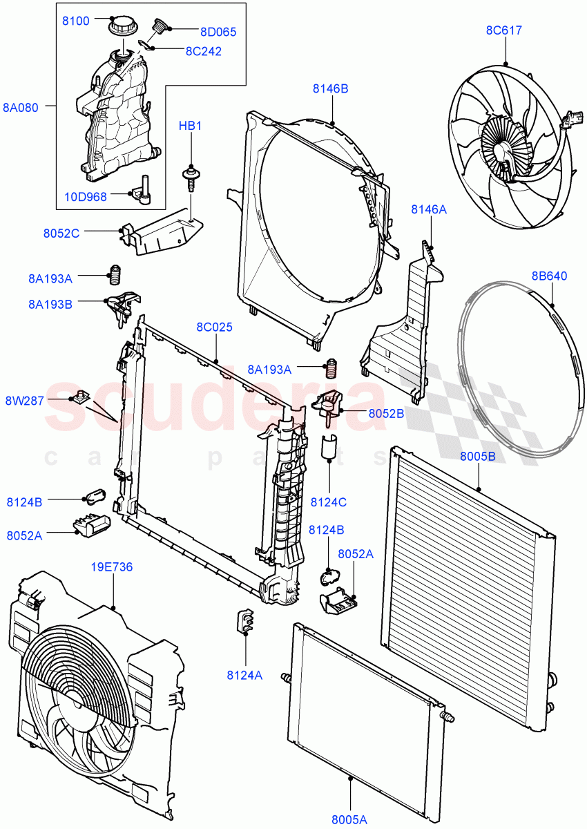 Radiator/Coolant Overflow Container (5.0L OHC SGDI SC V8 Petrol - AJ133) ((V) FROMAA000001) of Land Rover Land Rover Range Rover (2010-2012) [5.0 OHC SGDI SC V8 Petrol]