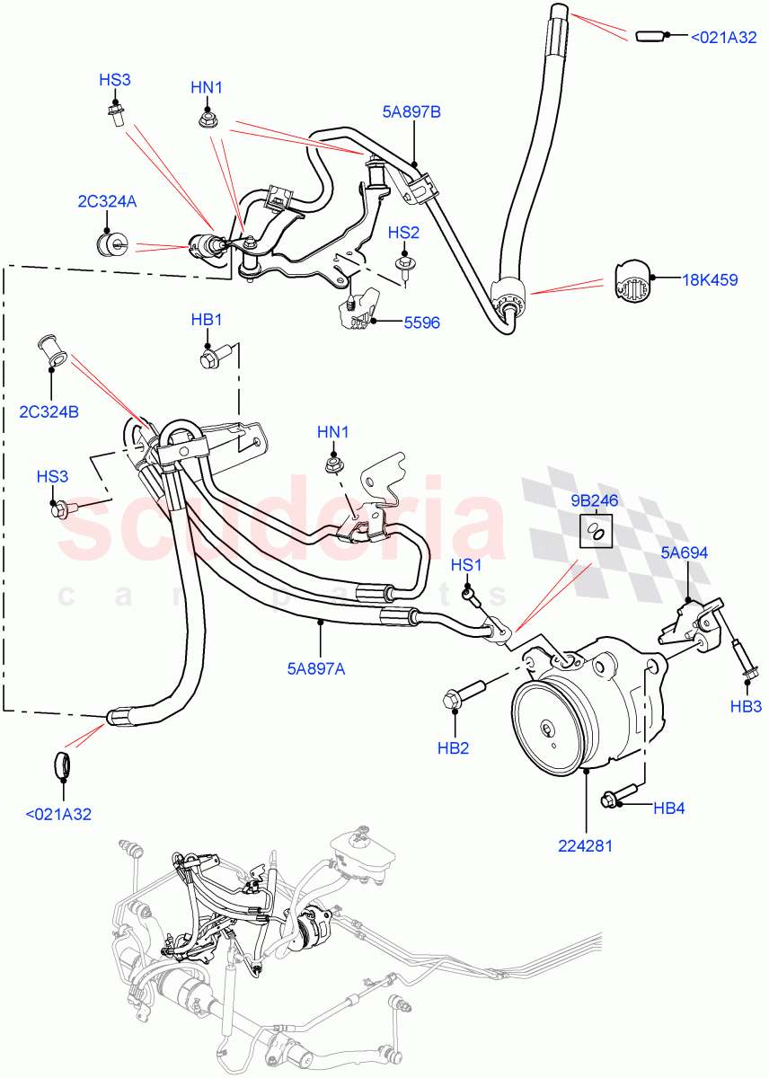 Active Anti-Roll Bar System(ARC Pump, High Pressure Pipes)(4.4L DOHC DITC V8 Diesel)((V)FROMJA000001) of Land Rover Land Rover Range Rover (2012-2021) [5.0 OHC SGDI NA V8 Petrol]