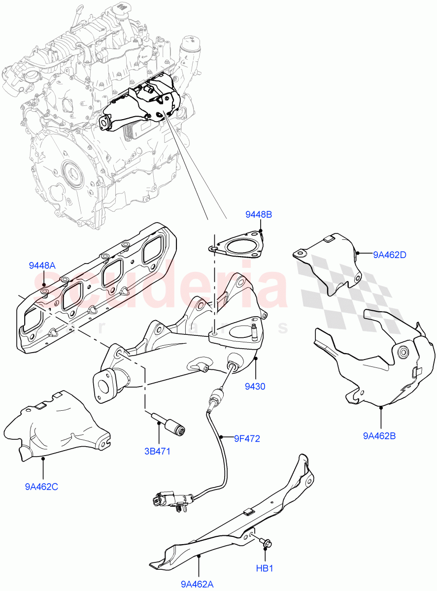 Exhaust Manifold(2.0L I4 DSL MID DOHC AJ200,Itatiaia (Brazil))((V)FROMGT000001) of Land Rover Land Rover Discovery Sport (2015+) [2.0 Turbo Diesel]