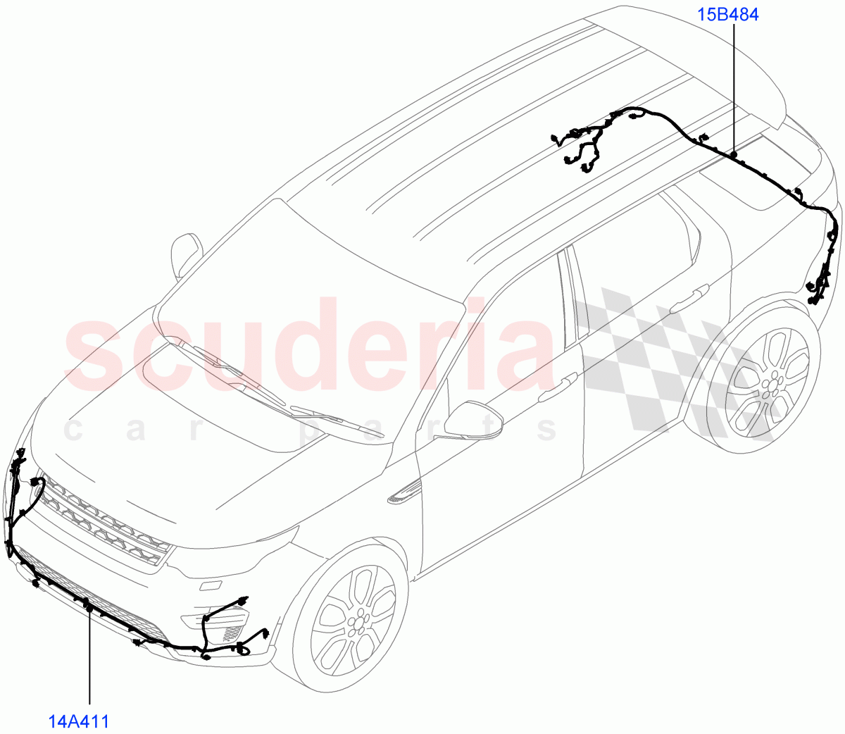 Electrical Wiring - Body And Rear (Bumper) (Itatiaia (Brazil)) ((V) FROMGT000001) of Land Rover Land Rover Discovery Sport (2015+) [2.0 Turbo Diesel]