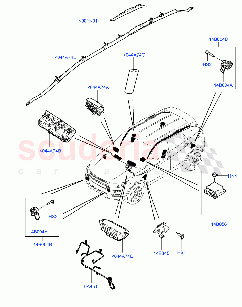 Airbag System(Changsu (China))((V)FROMEG000001) of Land Rover Land Rover Range Rover Evoque (2012-2018) [2.2 Single Turbo Diesel]