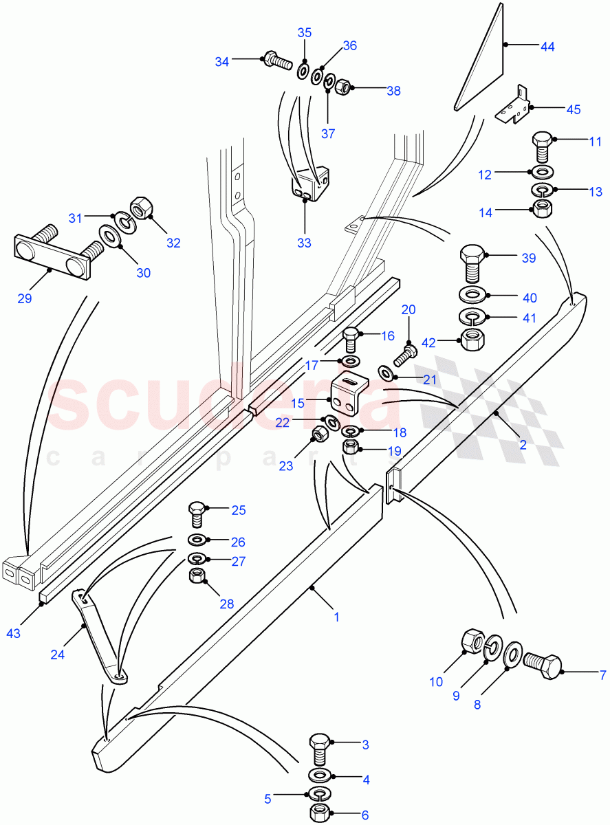 Sill Panels (Crew Cab Pick Up, 110" Wheelbase, Chassis Crew Cab, 130" Wheelbase, Chassis Cab, Station Wagon Utility - 5 Door, Station Wagon - 5 Door, Crew Cab HCPU) ((V) FROM7A000001) of Land Rover Land Rover Defender (2007-2016)