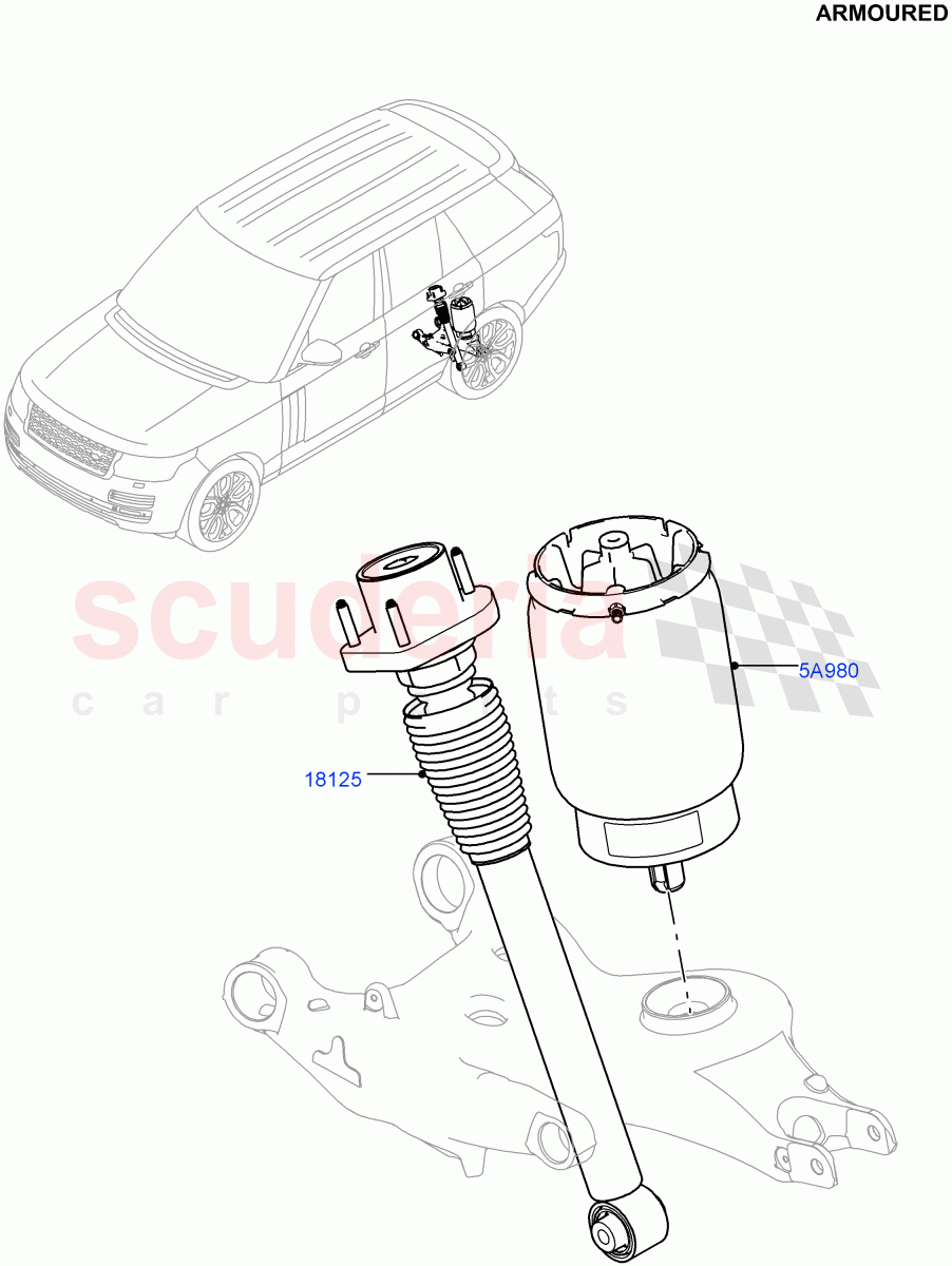 Rear Springs And Shock Absorbers(Armoured)((V)FROMEA000001) of Land Rover Land Rover Range Rover (2012-2021) [5.0 OHC SGDI NA V8 Petrol]