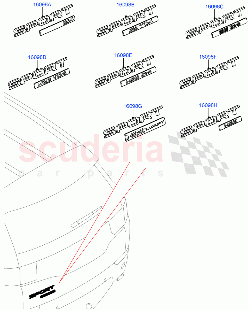 Name Plates(Itatiaia (Brazil))((V)FROMGT000001) of Land Rover Land Rover Discovery Sport (2015+) [2.0 Turbo Diesel]