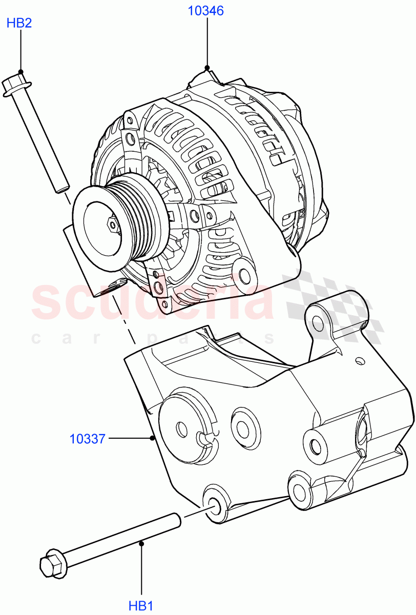 Alternator And Mountings (Cologne V6 4.0 EFI (SOHC)) ((V) FROMAA000001) of Land Rover Land Rover Discovery 4 (2010-2016) [4.0 Petrol V6]