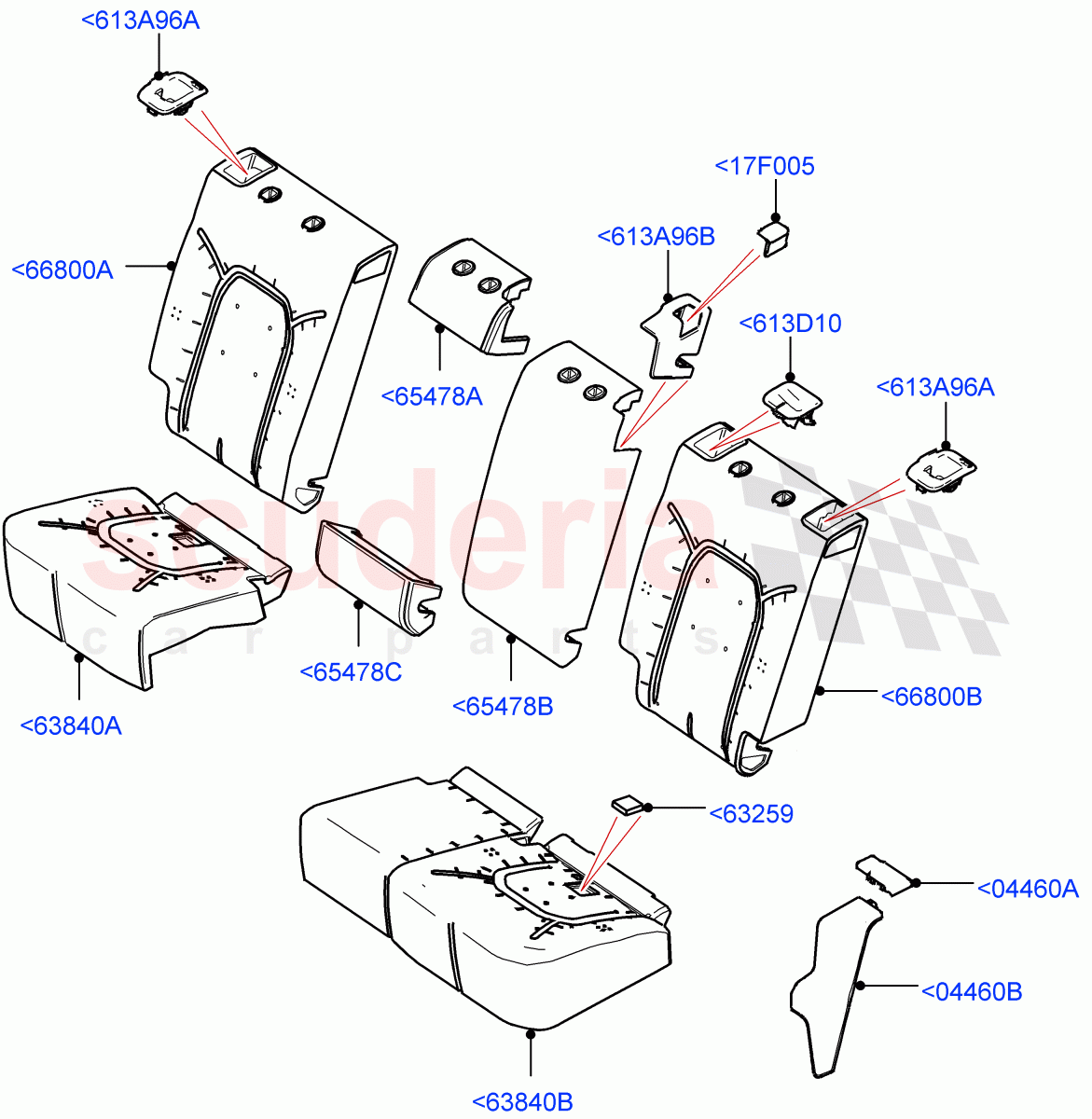 Rear Seat Pads/Valances & Heating(Pads/Valances)(With 40/20/40 Split Fold Rear Seat) of Land Rover Land Rover Defender (2020+) [2.0 Turbo Petrol AJ200P]