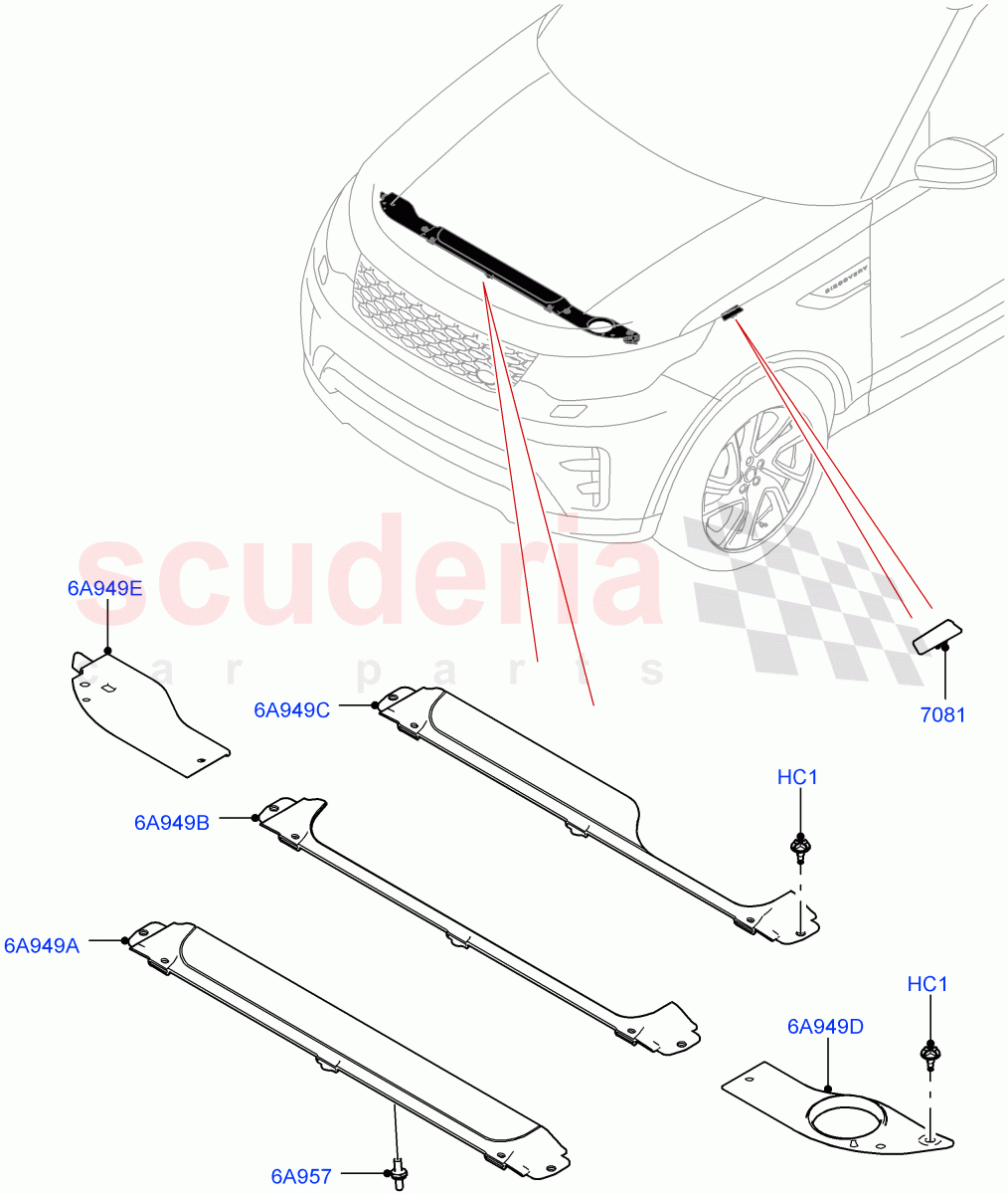 Engine Compartment - Covers (Solihull Plant Build) ((V) FROMHA000001, (V) TOJA077749) of Land Rover Land Rover Discovery 5 (2017+) [2.0 Turbo Petrol AJ200P]