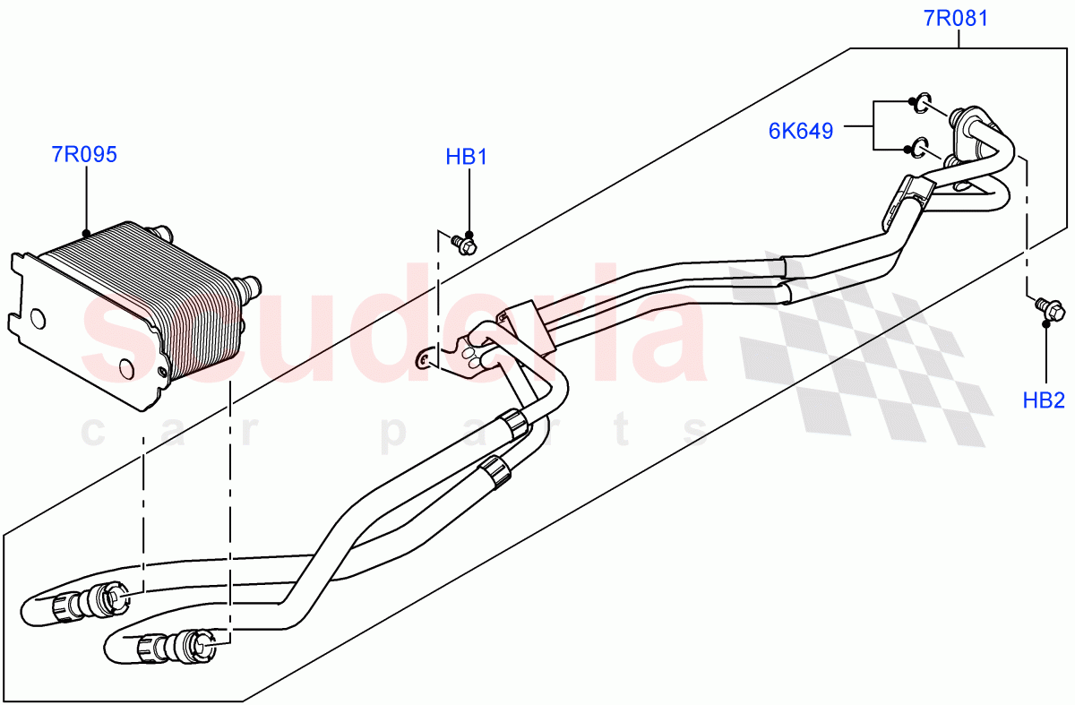 Transmission Cooling Systems(5.0L OHC SGDI SC V8 Petrol - AJ133,6 Speed Auto Transmission ZF 6HP28,5.0L OHC SGDI NA V8 Petrol - AJ133)((V)FROMAA000001) of Land Rover Land Rover Range Rover (2010-2012) [5.0 OHC SGDI SC V8 Petrol]