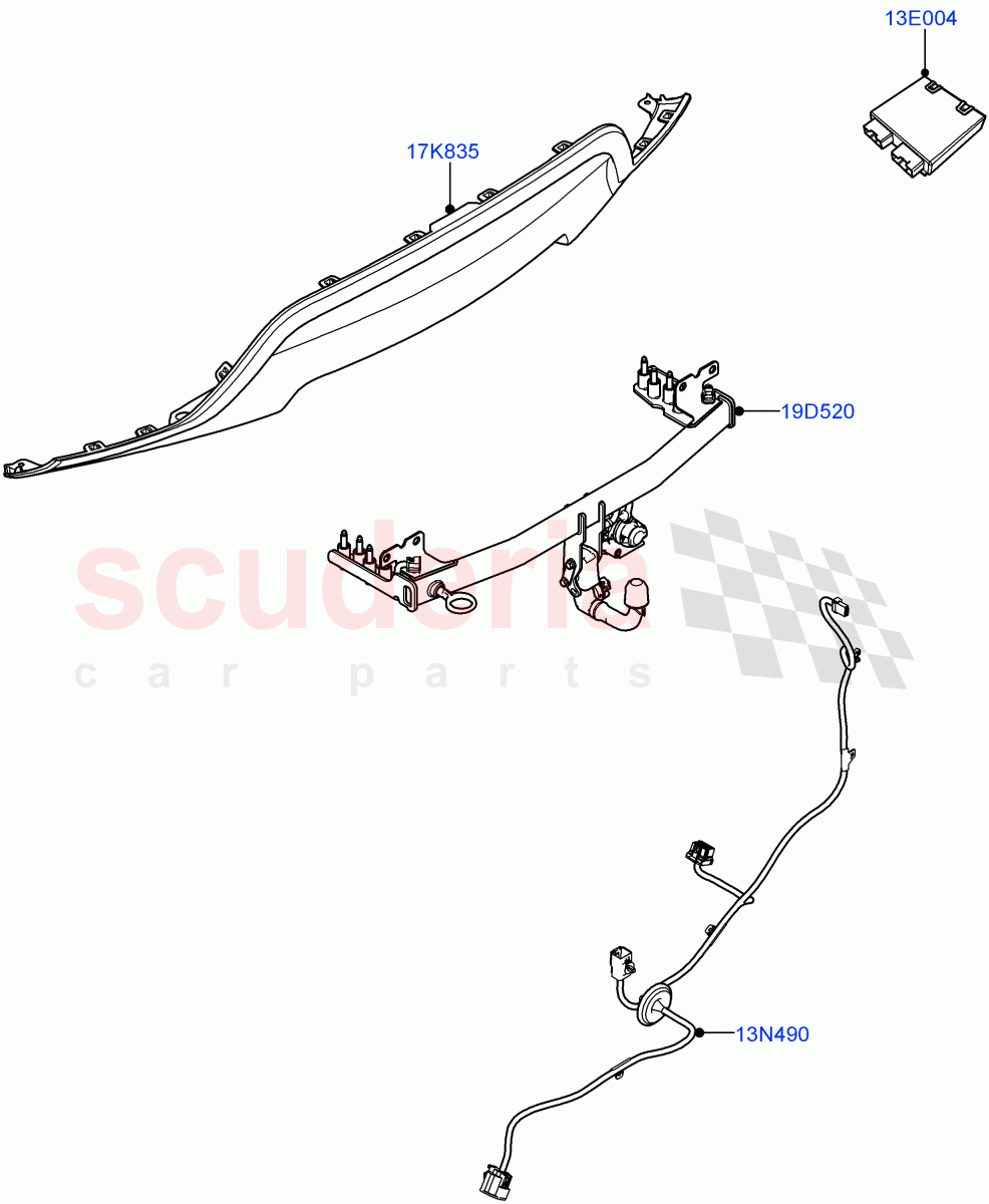 Towing Equipment(Detachable Tow Bar)((-)"CDN/USA",Halewood (UK)) of Land Rover Land Rover Range Rover Evoque (2019+) [1.5 I3 Turbo Petrol AJ20P3]