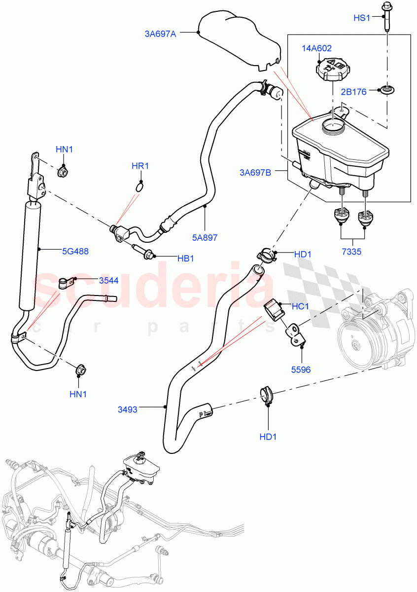 Active Anti-Roll Bar System(Cooler, Reservoir)(5.0L P AJ133 DOHC CDA S/C Enhanced,5.0L OHC SGDI SC V8 Petrol - AJ133,5.0 Petrol AJ133 DOHC CDA) of Land Rover Land Rover Range Rover Sport (2014+) [2.0 Turbo Petrol AJ200P]