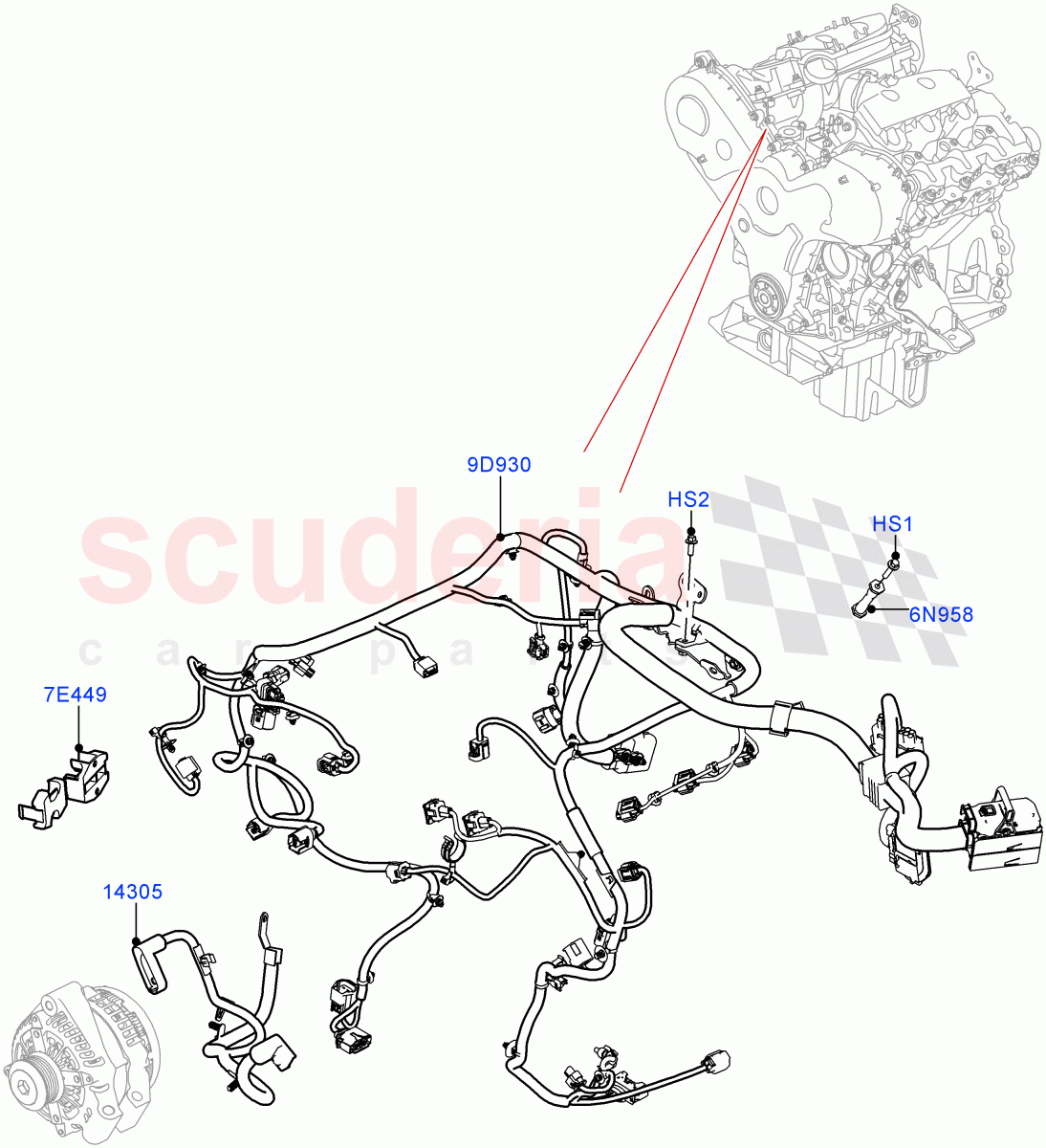 Electrical Wiring - Engine And Dash(3.0 V6 D Low MT ROW)((V)FROMHA000001) of Land Rover Land Rover Range Rover (2012-2021) [5.0 OHC SGDI NA V8 Petrol]