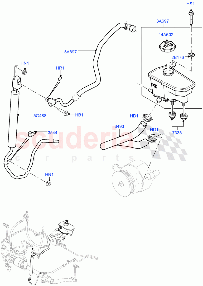 Active Anti-Roll Bar System(Reservoir, Cooler)(3.0 V6 Diesel,Electronic Air Suspension With ACE,Sport Suspension w/ARC)((V)FROMKA000001) of Land Rover Land Rover Range Rover Sport (2014+) [3.0 I6 Turbo Diesel AJ20D6]