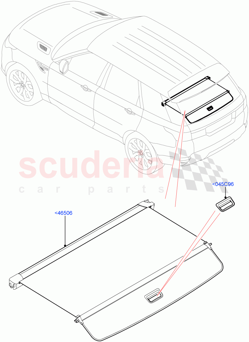 Load Compartment Trim(Package Tray, Upper)(With Load Area Cover) of Land Rover Land Rover Range Rover Sport (2014+) [4.4 DOHC Diesel V8 DITC]