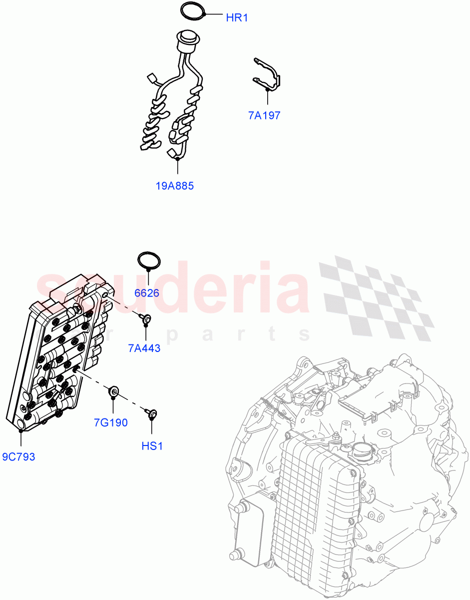 Valve Body - Main Control & Servo's(1.5L AJ20P3 Petrol High PHEV,8 Speed Automatic Trans 8G30,Halewood (UK),1.5L AJ20P3 Petrol High)((V)FROMLH000001) of Land Rover Land Rover Discovery Sport (2015+) [1.5 I3 Turbo Petrol AJ20P3]