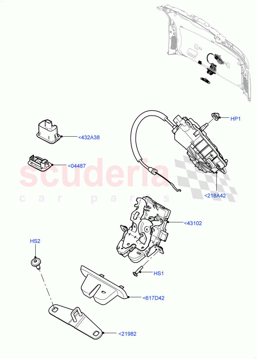 Luggage Compt/Tailgte Lock Controls(Itatiaia (Brazil)) of Land Rover Land Rover Range Rover Evoque (2019+) [2.0 Turbo Diesel AJ21D4]