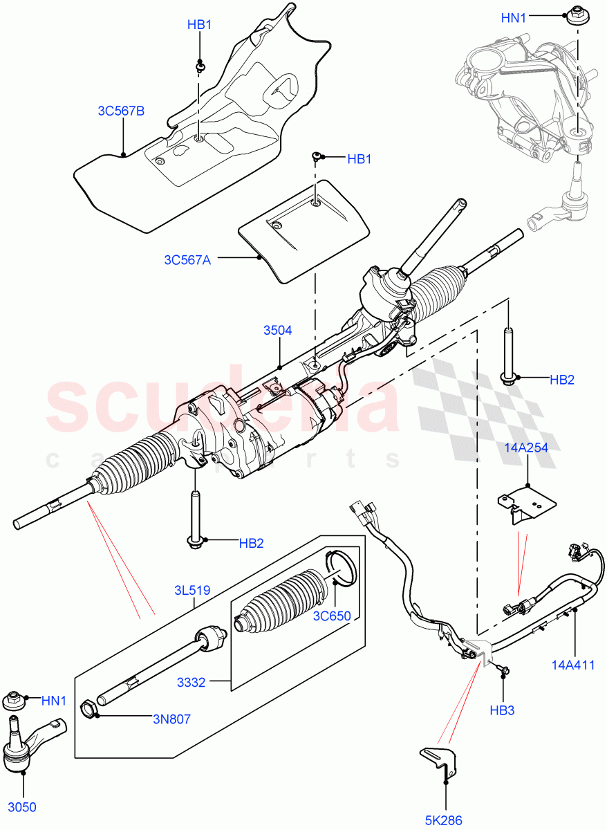 Steering Gear (RHD, Halewood (UK)) of Land Rover Land Rover Range Rover Evoque (2012-2018) [2.0 Turbo Diesel]
