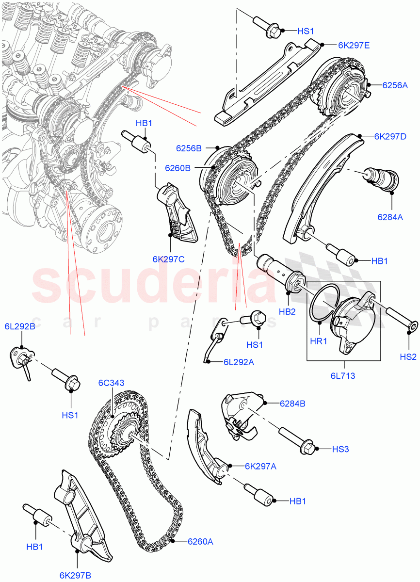 Timing Gear (3.0L AJ20P6 Petrol High) ((V) FROMKA000001) of Land Rover Land Rover Range Rover (2012-2021) [3.0 I6 Turbo Petrol AJ20P6]