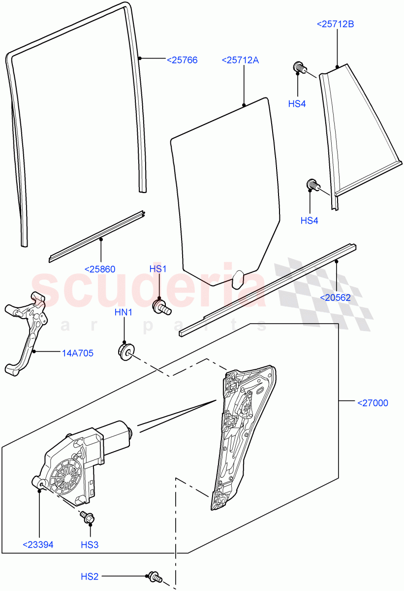 Rear Door Glass And Window Controls((V)TO9A999999) of Land Rover Land Rover Range Rover Sport (2005-2009) [2.7 Diesel V6]