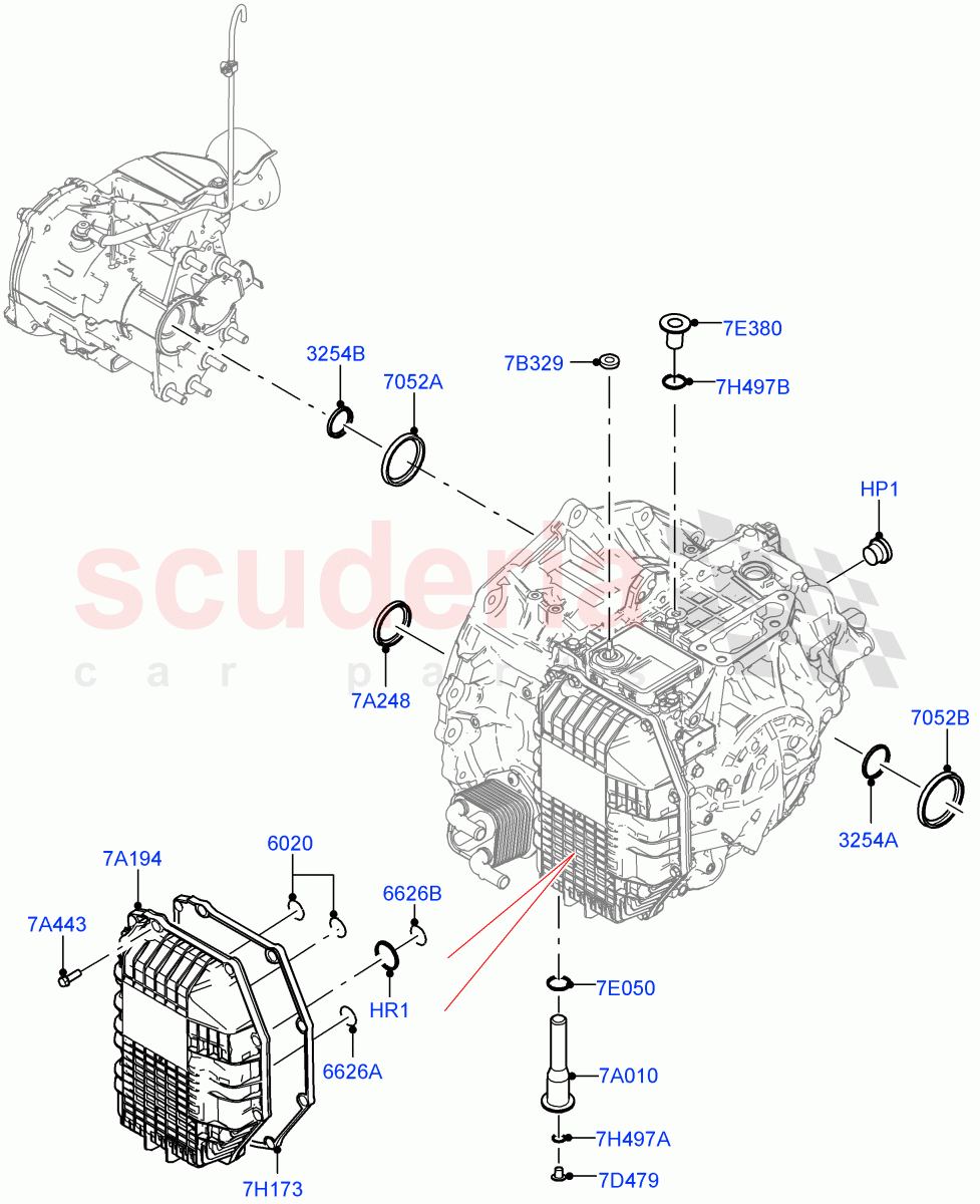 Transmission External Components(1.5L AJ20P3 Petrol High PHEV,8 Speed Automatic Trans 8G30,Halewood (UK),1.5L AJ20P3 Petrol High)((V)FROMLH000001) of Land Rover Land Rover Range Rover Evoque (2019+) [2.0 Turbo Petrol AJ200P]