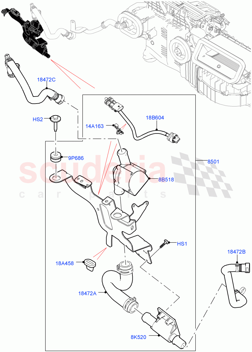 Auxiliary Circulation Coolant Pump(3.0 V6 D Low MT ROW,Electric Auxiliary Coolant Pump,3.0 V6 D Gen2 Mono Turbo,5.0L P AJ133 DOHC CDA S/C Enhanced,3.0L DOHC GDI SC V6 PETROL,5.0 Petrol AJ133 DOHC CDA)((V)FROMJA000001) of Land Rover Land Rover Range Rover (2012-2021) [5.0 OHC SGDI NA V8 Petrol]